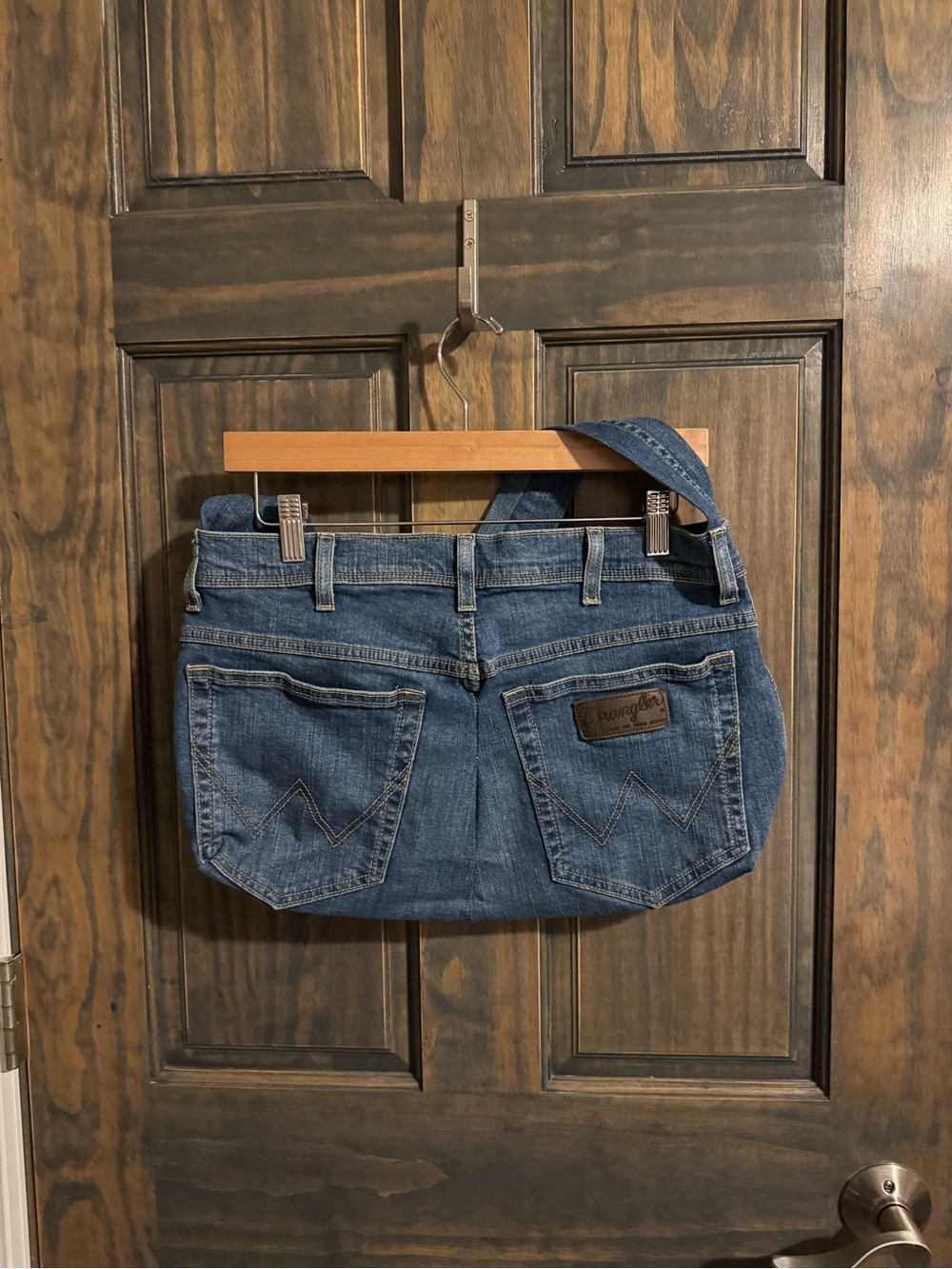 Handmade Wrangler Denim Shoulder Bag in Blue